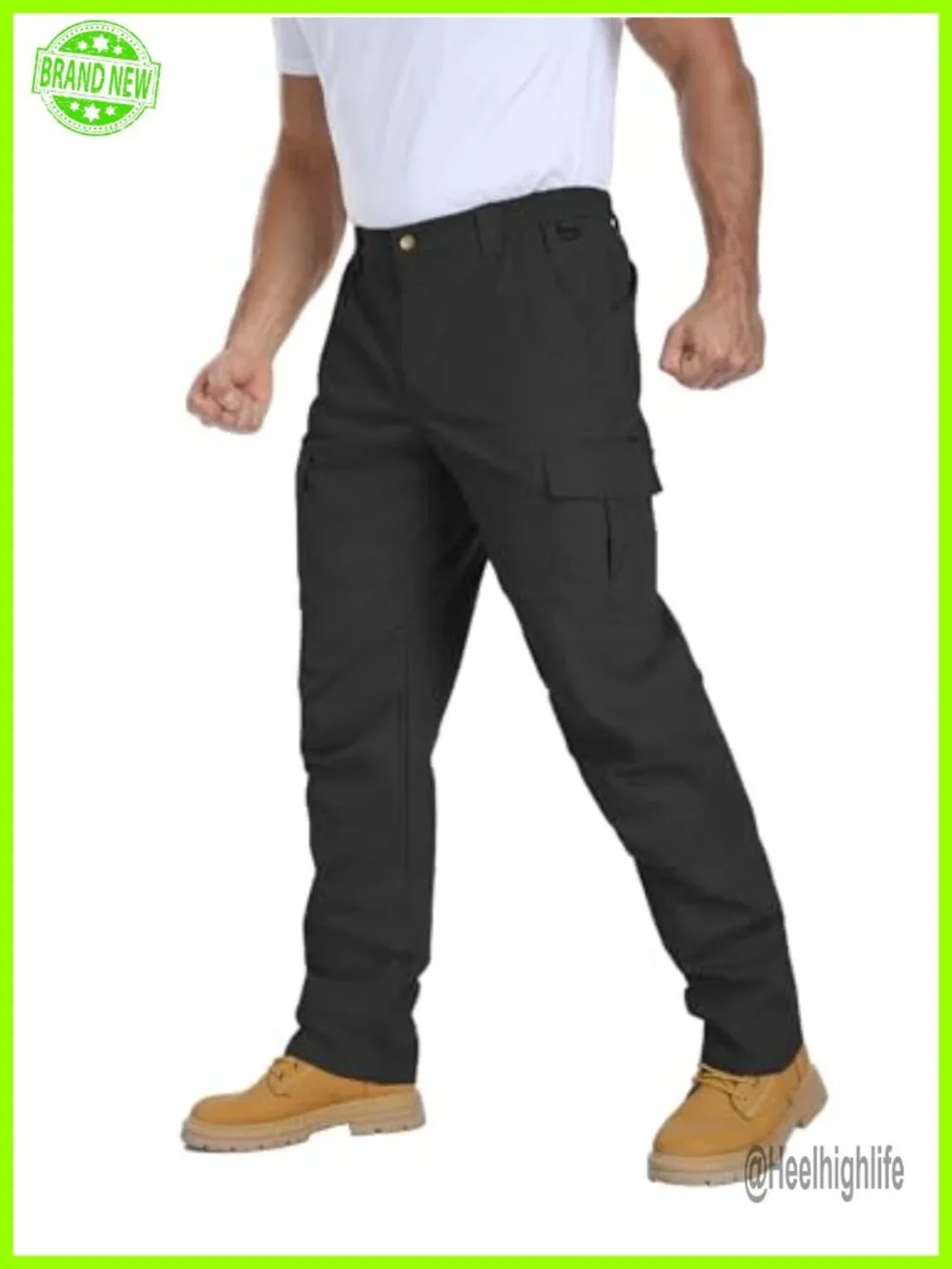 Men's Cargo Work Pants Tactical Hiking Ripstop Water Resistant 7 Pockets
